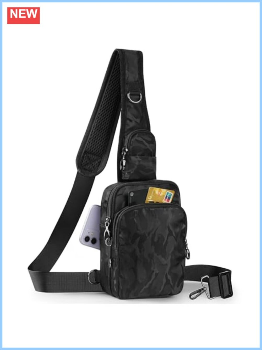 Anti-Theft RFID Blocking Crossbody Sling Bag Nylon Small Travel